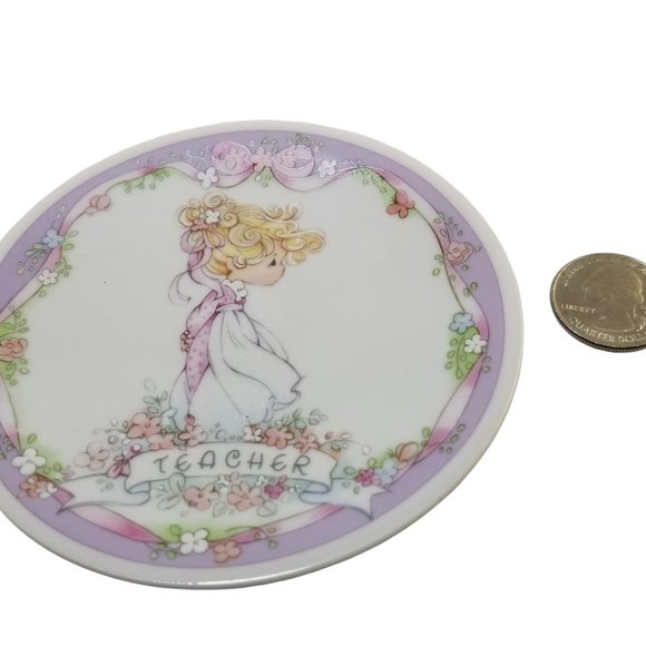 1991 Precious Moments Teacher’s Miniature Collector’s Porcelain Plate By Enesco - Picture 2 of 6